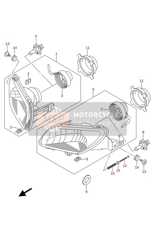 Suzuki LT-A400F KINGQUAD ASi 4X4 2020 Lámpara de cabeza para un 2020 Suzuki LT-A400F KINGQUAD ASi 4X4