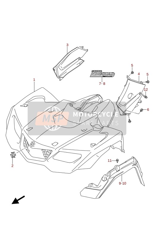 Suzuki LT-A400F KINGQUAD ASi 4X4 2020 FRONT FENDER for a 2020 Suzuki LT-A400F KINGQUAD ASi 4X4