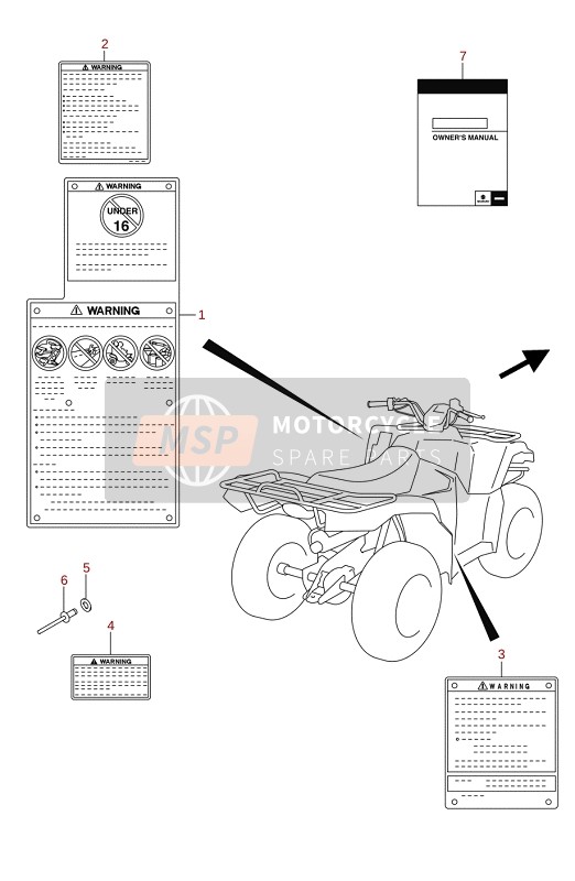 Suzuki LT-A400F KINGQUAD ASi 4X4 2020 LABEL for a 2020 Suzuki LT-A400F KINGQUAD ASi 4X4