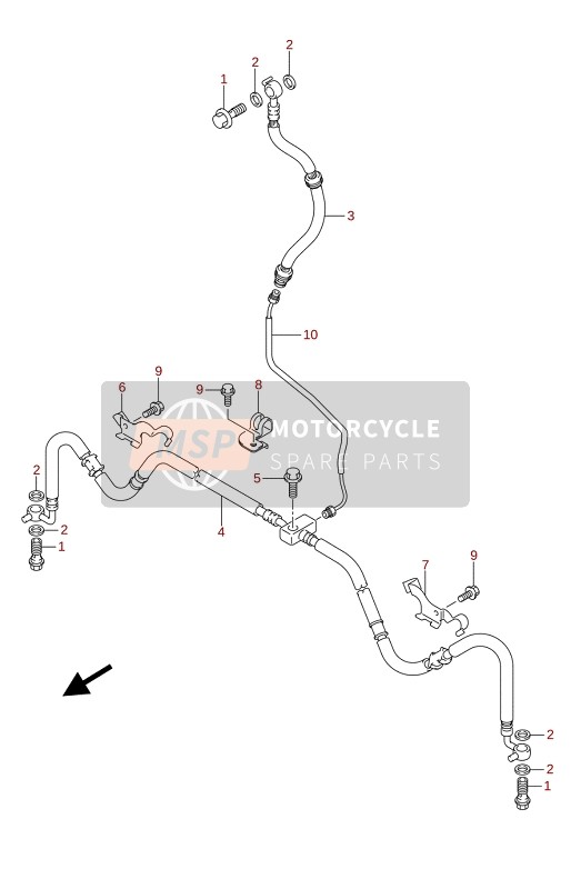 Suzuki LT-A400F KINGQUAD ASi 4X4 2020 Tubo freno anteriore per un 2020 Suzuki LT-A400F KINGQUAD ASi 4X4