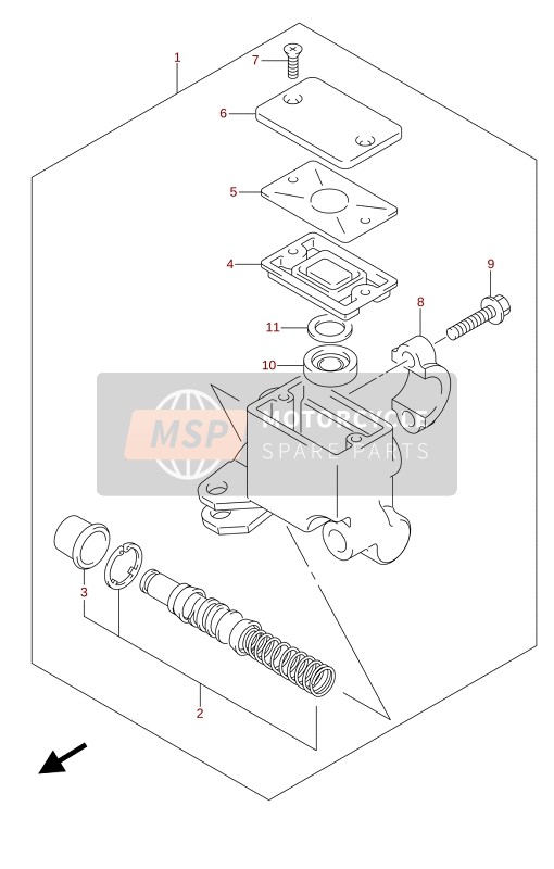 Suzuki LT-A400F KINGQUAD ASi 4X4 2020 Pompa freno anteriore per un 2020 Suzuki LT-A400F KINGQUAD ASi 4X4