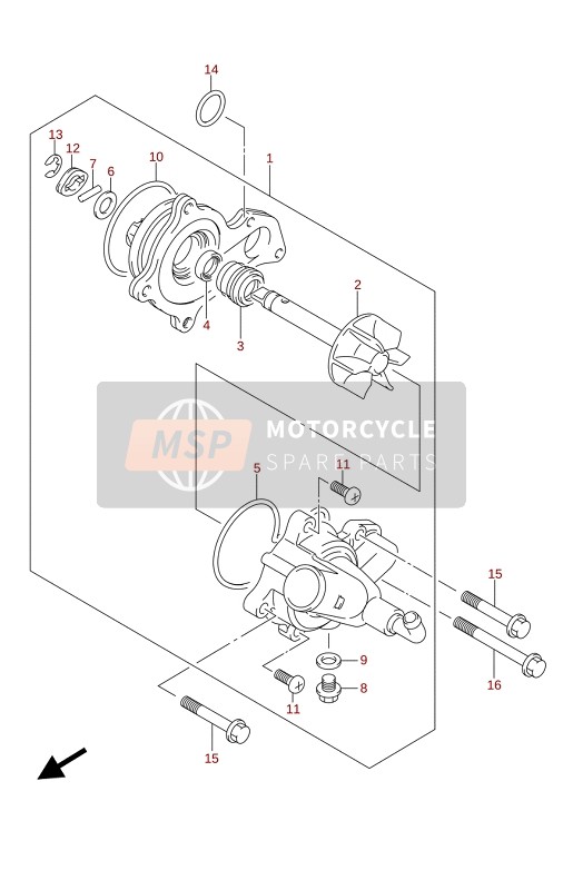 Suzuki LT-A500X(XP) KINGQUAD AXi 4X4 2020 Waterpomp voor een 2020 Suzuki LT-A500X(XP) KINGQUAD AXi 4X4