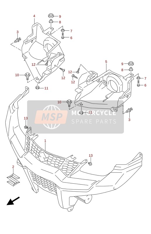 Suzuki LT-A750X(XP(XPZ) KINGQUAD AXi 4X4 2020 FRONT GRILLE for a 2020 Suzuki LT-A750X(XP(XPZ) KINGQUAD AXi 4X4