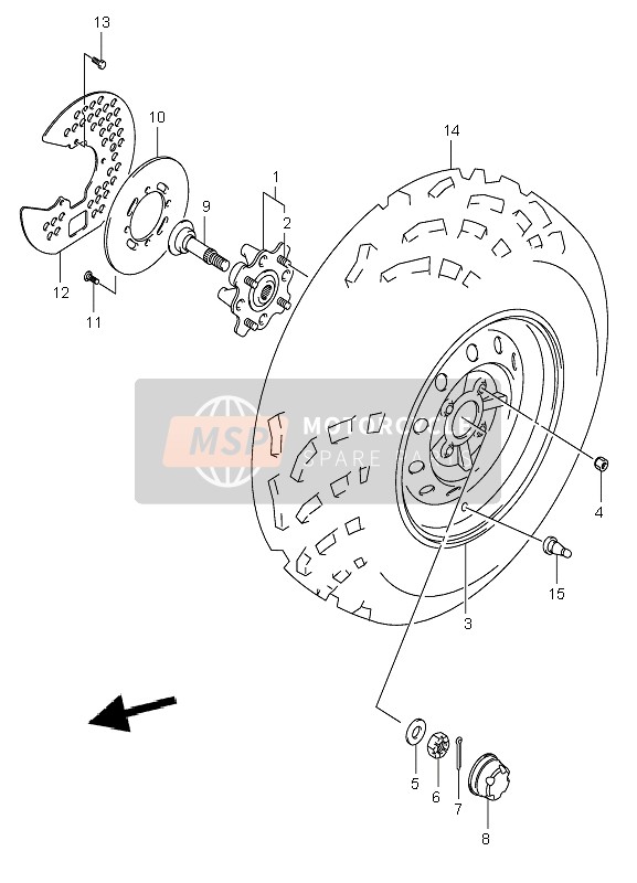 5471138F00, As, Voorwiel, Suzuki, 1