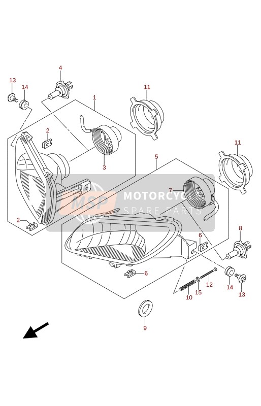 Suzuki LT-A400F KINGQUAD ASi 4X4 2021 Koplamp voor een 2021 Suzuki LT-A400F KINGQUAD ASi 4X4