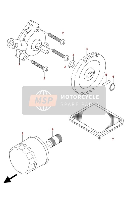 Suzuki LT-A500X(XP(XPZ) KINGQUAD AXi 4X4 2021 La pompe à huile pour un 2021 Suzuki LT-A500X(XP(XPZ) KINGQUAD AXi 4X4