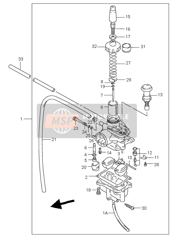 Suzuki LT80 QUADSPORT 2002 Carburettor for a 2002 Suzuki LT80 QUADSPORT