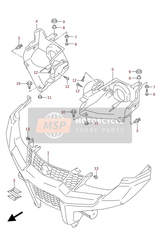 Suzuki LT-A750XP(XPZ) KINGQUAD AXi 4X4 2021 Voorrooster voor een 2021 Suzuki LT-A750XP(XPZ) KINGQUAD AXi 4X4