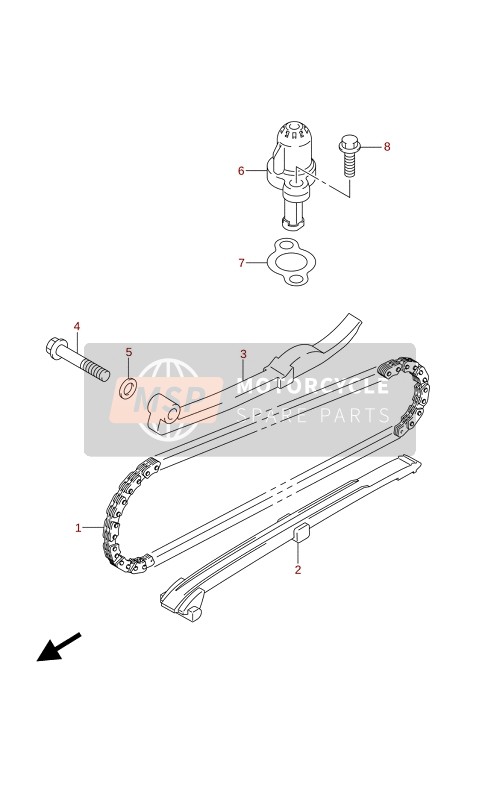 Suzuki LT-Z90 QUADSPORT 2021 Catena a camme per un 2021 Suzuki LT-Z90 QUADSPORT