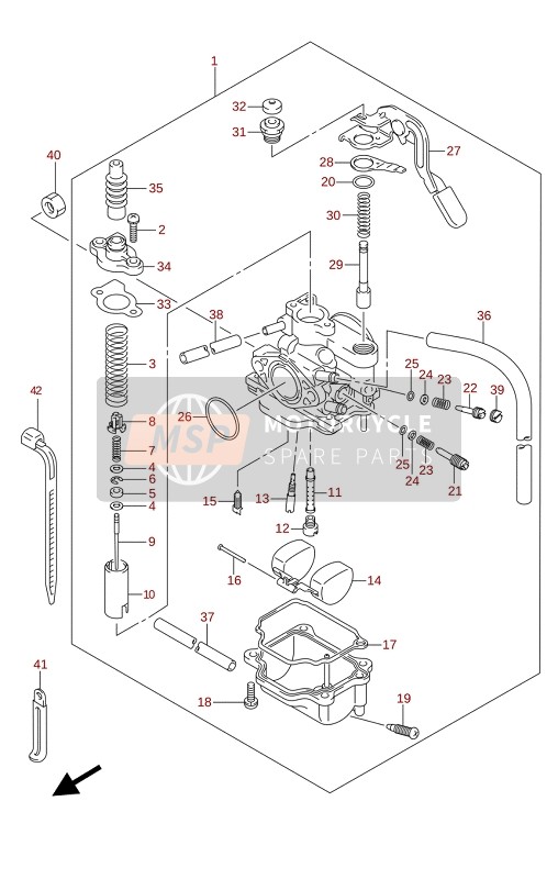 Suzuki LT-Z90 QUADSPORT 2021 Carburateur voor een 2021 Suzuki LT-Z90 QUADSPORT