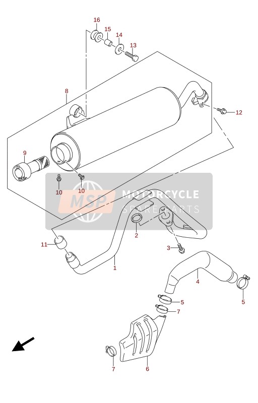 Suzuki LT-Z90 QUADSPORT 2021 Silenciador para un 2021 Suzuki LT-Z90 QUADSPORT