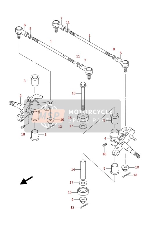 Suzuki LT-Z90 QUADSPORT 2021 Brazo de nudillo para un 2021 Suzuki LT-Z90 QUADSPORT