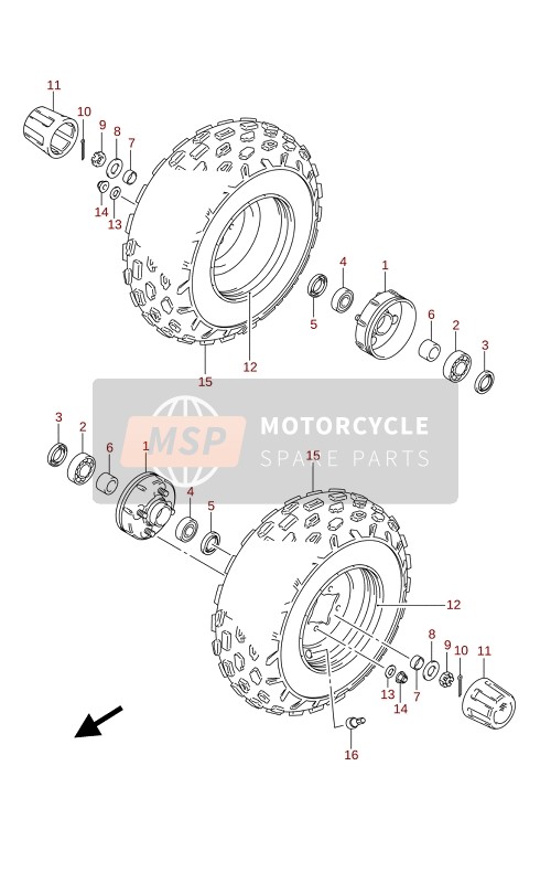 Suzuki LT-Z90 QUADSPORT 2021 Roue avant pour un 2021 Suzuki LT-Z90 QUADSPORT