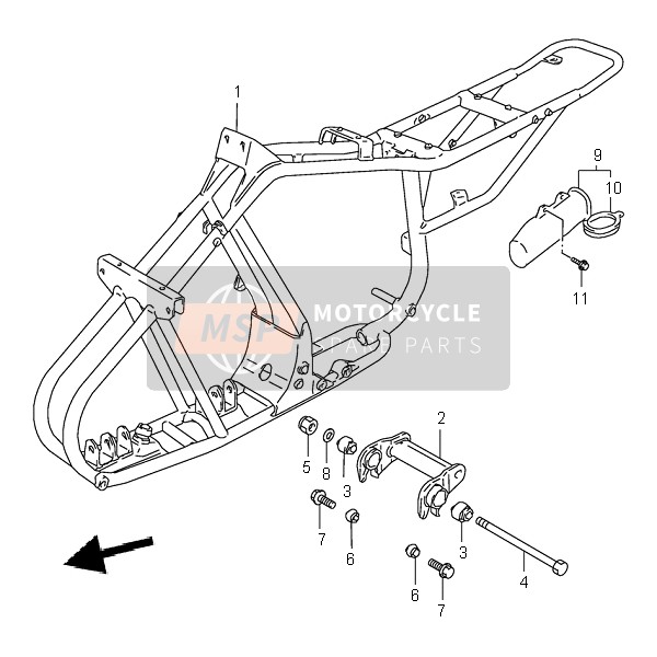 4118040B10019, Bracket, Crankcase   (Black), Suzuki, 0