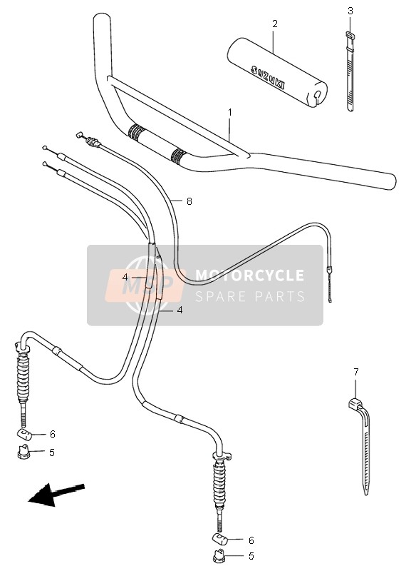 5611040B00291, Handlebar (Black), Suzuki, 2