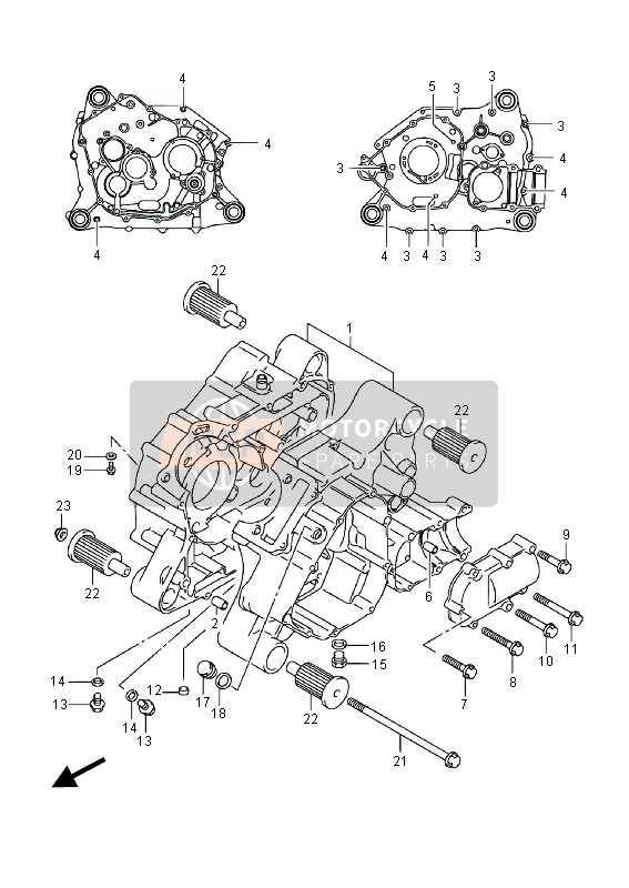 Suzuki LT-F250 OZARK 2014 KURBELGEHÄUSE für ein 2014 Suzuki LT-F250 OZARK