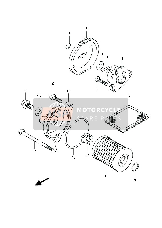 Suzuki LT-F250 OZARK 2014 Bomba de aceite para un 2014 Suzuki LT-F250 OZARK