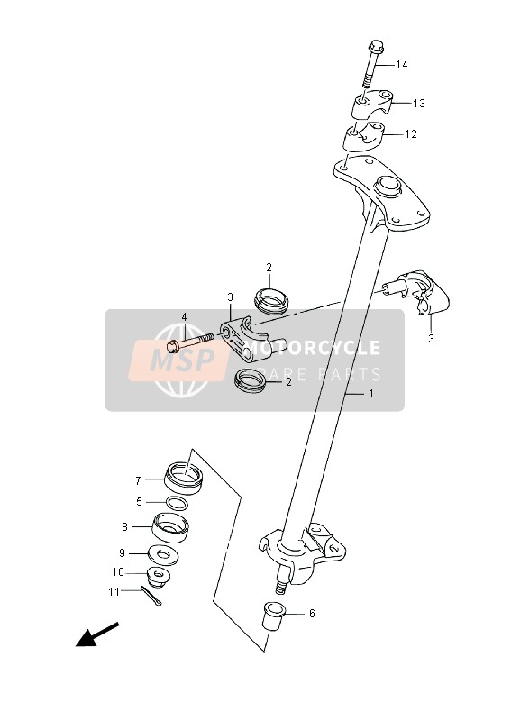 Suzuki LT-F250 OZARK 2014 Steering Shaft for a 2014 Suzuki LT-F250 OZARK