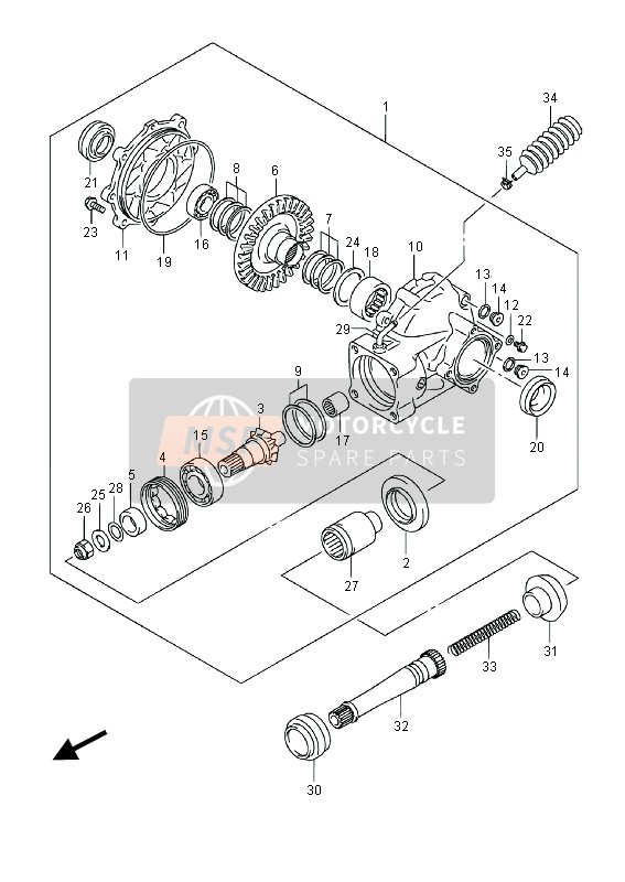 Suzuki LT-F400F(Z) KINGQUAD FSi 4x4 2014 Final Bevel Gear (Rear) for a 2014 Suzuki LT-F400F(Z) KINGQUAD FSi 4x4