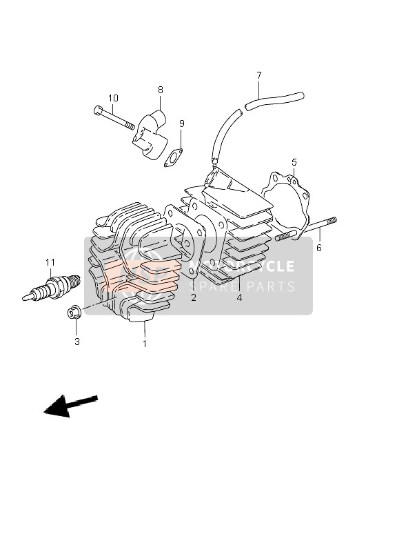 Suzuki LT-50 QUADRUNNER 2003 Cylinder for a 2003 Suzuki LT-50 QUADRUNNER