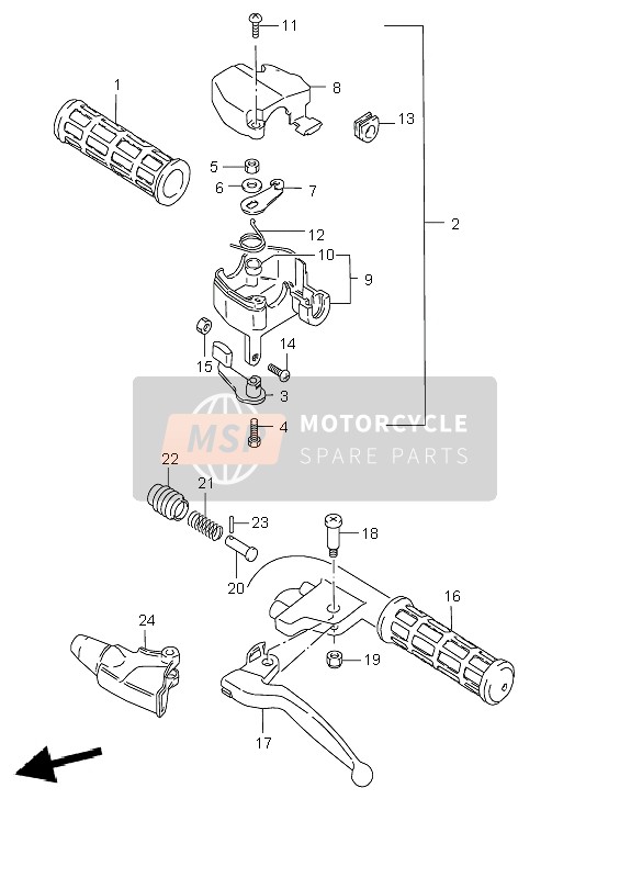 Suzuki LT-50 QUADRUNNER 2003 Handle Grip for a 2003 Suzuki LT-50 QUADRUNNER