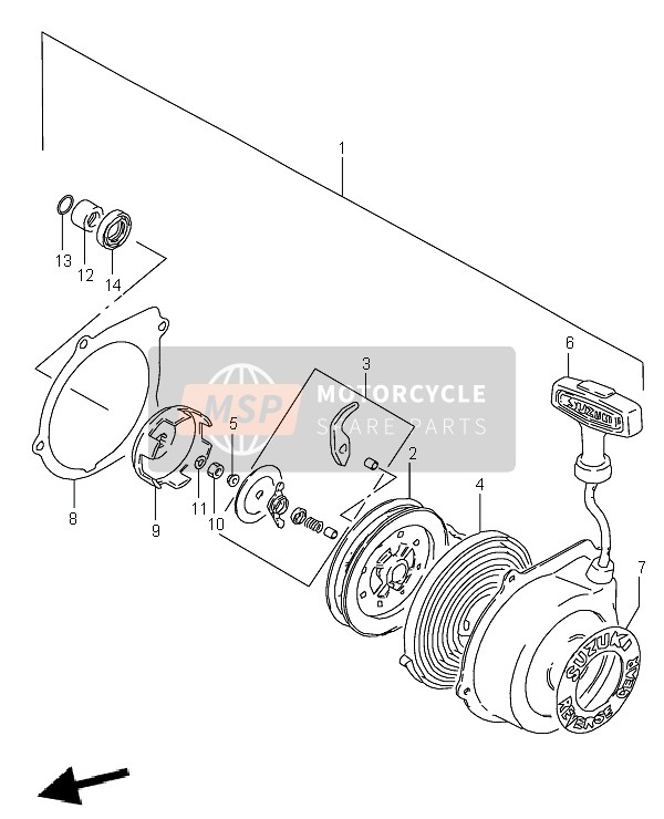 Suzuki LT-F160 QUADRUNNER 2003 Recoil Starter (Optional) for a 2003 Suzuki LT-F160 QUADRUNNER