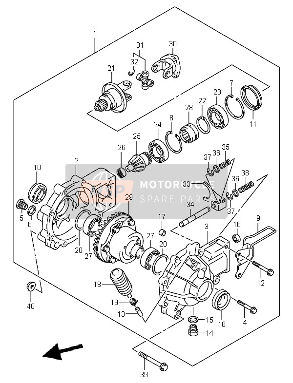 Suzuki LT-A400F EIGER 4X4 2003 Final Bevel Gear (Front) for a 2003 Suzuki LT-A400F EIGER 4X4