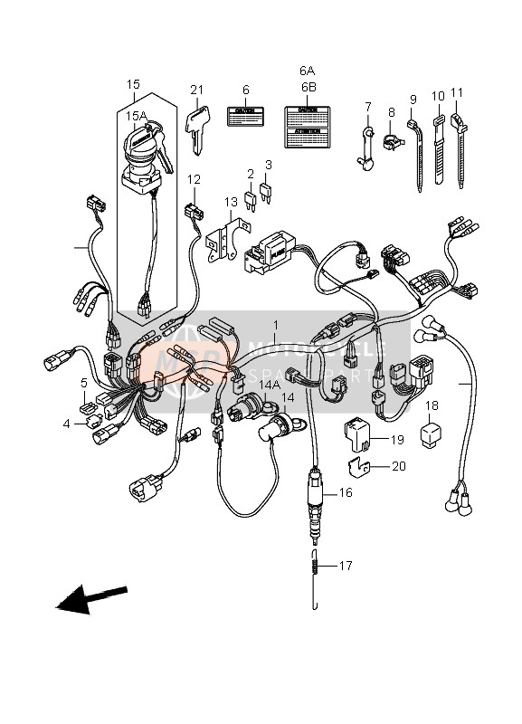 Suzuki LT-A400F EIGER 4X4 2003 Wiring Harness for a 2003 Suzuki LT-A400F EIGER 4X4