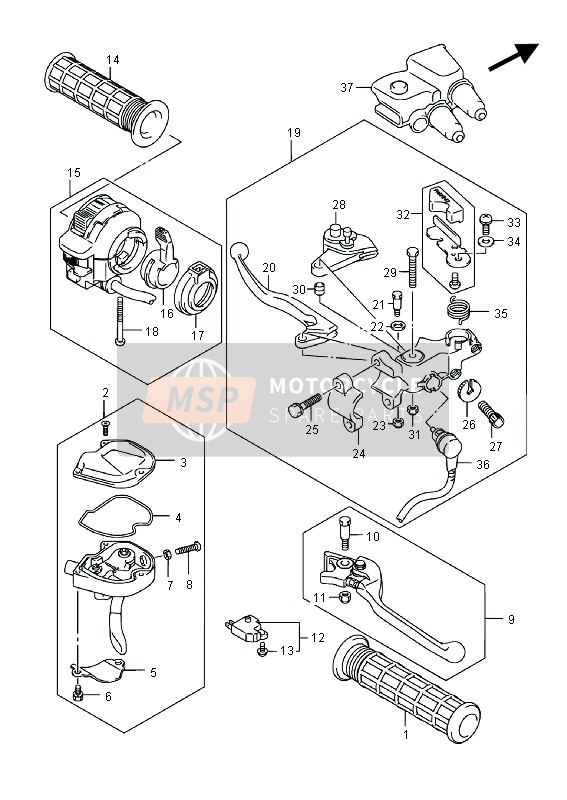 Suzuki LT-Z400 QUADSPORT 2014 Handle Lever for a 2014 Suzuki LT-Z400 QUADSPORT