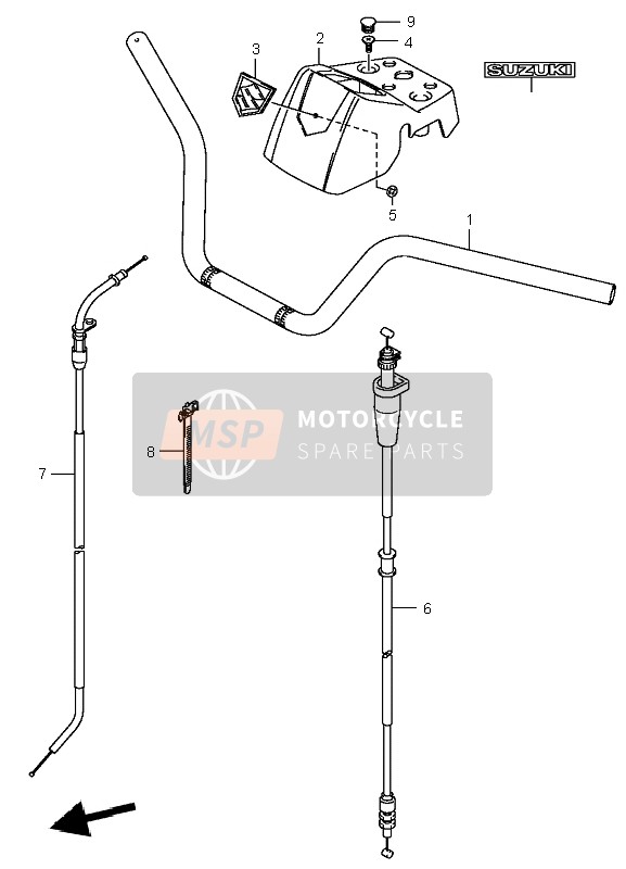 Suzuki LT-A400F EIGER 4X4 2003 Handle Bar for a 2003 Suzuki LT-A400F EIGER 4X4