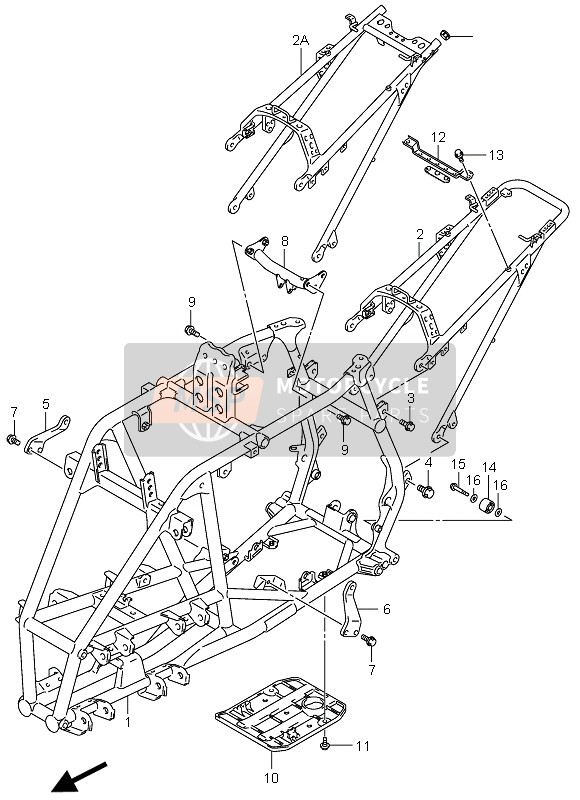 Suzuki LT-Z400 QUADSPORT 2003 Frame for a 2003 Suzuki LT-Z400 QUADSPORT