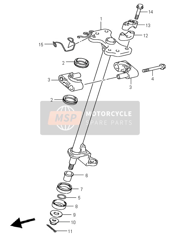 Suzuki LT-A400F EIGER 4X4 2003 Steering Shaft for a 2003 Suzuki LT-A400F EIGER 4X4