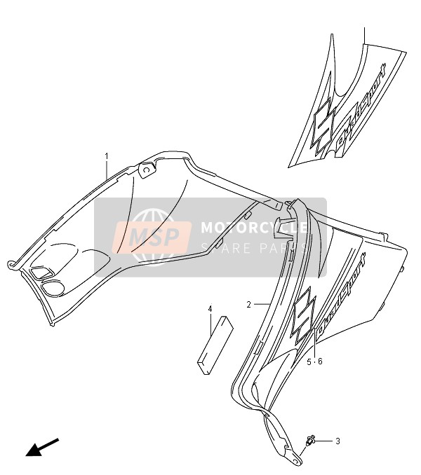 Suzuki LT-Z400 QUADSPORT 2003 Side Cover for a 2003 Suzuki LT-Z400 QUADSPORT