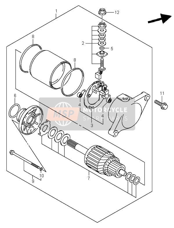 Suzuki LT-A400 EIGER 4X2 2003 Starting Motor for a 2003 Suzuki LT-A400 EIGER 4X2