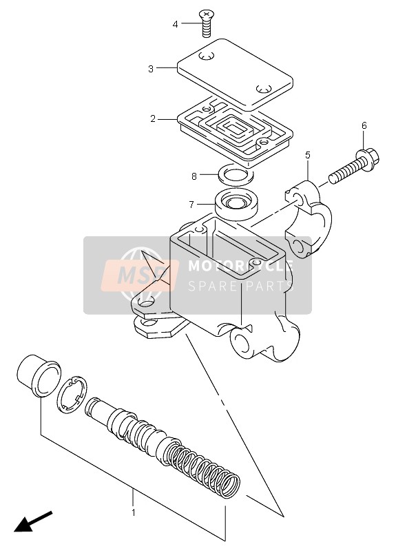 Suzuki LT-Z400 QUADSPORT 2003 Front Master Cylinder for a 2003 Suzuki LT-Z400 QUADSPORT