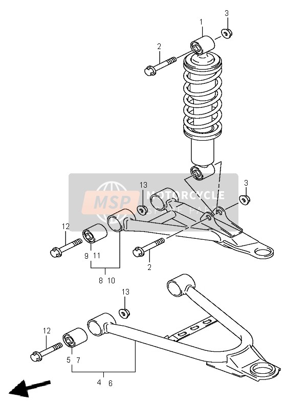 Suzuki LT-A400 EIGER 4X2 2003 Suspension Arm for a 2003 Suzuki LT-A400 EIGER 4X2