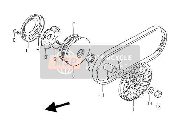 Suzuki LT-80 QUADSPORT 2003 Transmission (1) for a 2003 Suzuki LT-80 QUADSPORT