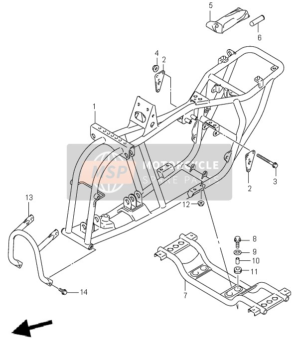 Suzuki LT-A50 QUADSPORT 2003 Frame for a 2003 Suzuki LT-A50 QUADSPORT