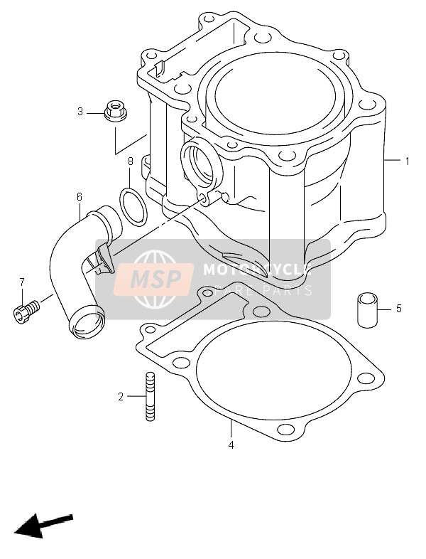 Suzuki LT-A500F VINSON 4X4 2003 Cilindro para un 2003 Suzuki LT-A500F VINSON 4X4