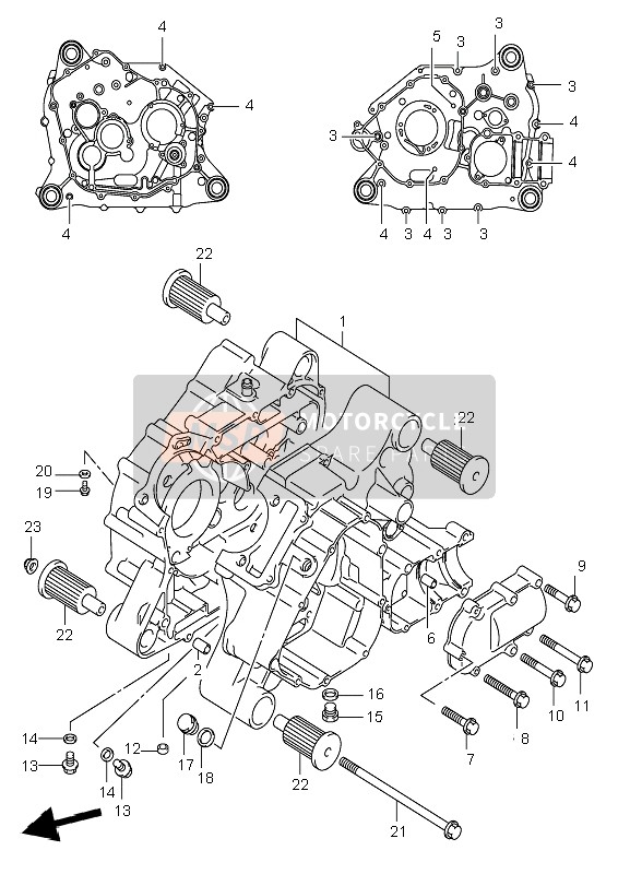 Suzuki LT-F250 OZARK 2003 Caja Del Cigüeñal para un 2003 Suzuki LT-F250 OZARK