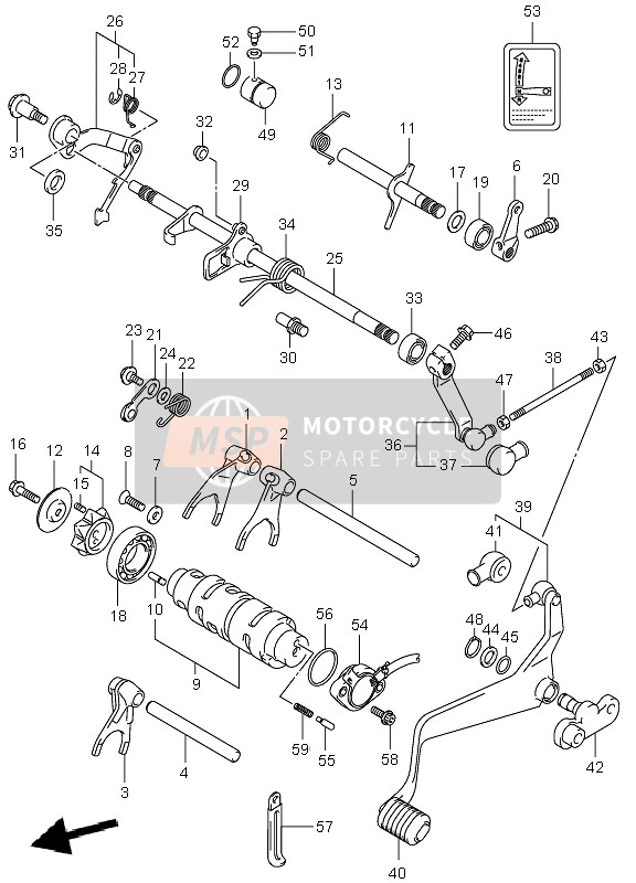 Suzuki LT-F250 OZARK 2003 Cambio de marchas para un 2003 Suzuki LT-F250 OZARK