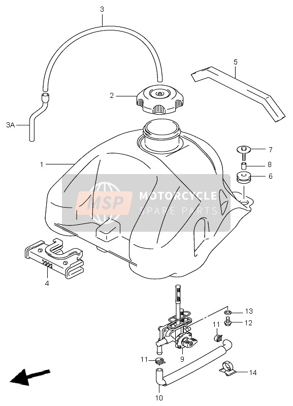 Suzuki LT-F250 OZARK 2003 Fuel Tank for a 2003 Suzuki LT-F250 OZARK