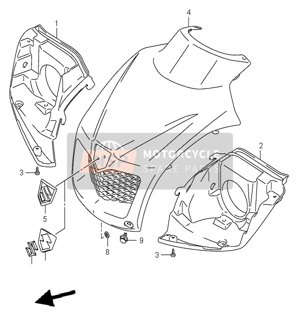 Suzuki LT-F250 OZARK 2003 Headlamp Housing for a 2003 Suzuki LT-F250 OZARK