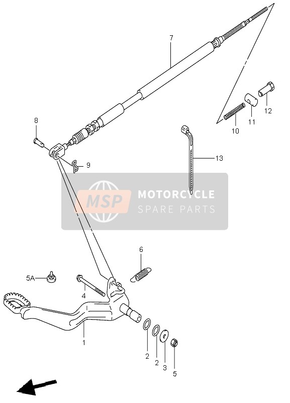 Suzuki LT-F250 OZARK 2003 Frein arriere pour un 2003 Suzuki LT-F250 OZARK