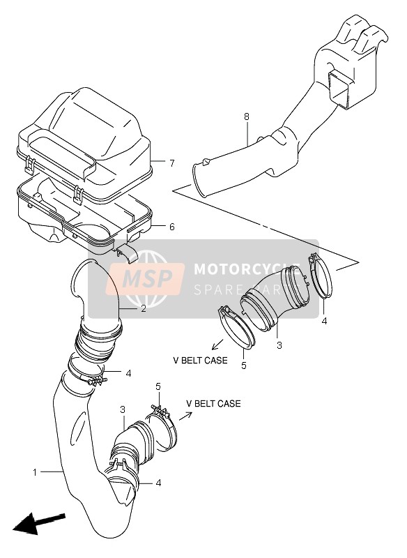 Suzuki LT-A500F VINSION 4X4 2004 Conducto de enfriamiento de la correa para un 2004 Suzuki LT-A500F VINSION 4X4