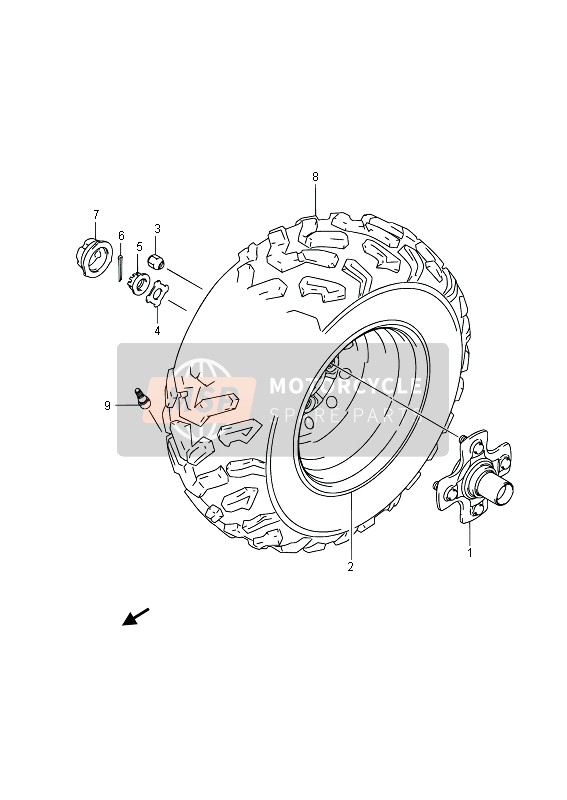 Right Rear Wheel (LT-A500X P17)