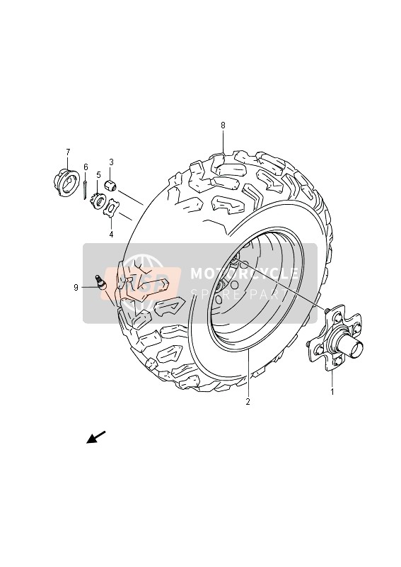 Ruota posteriore destra (LT-A500X P17)