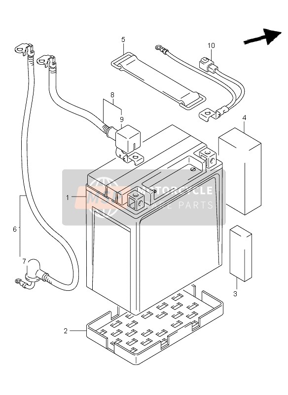 Suzuki LT-A500F VINSION 4X4 2004 Battery for a 2004 Suzuki LT-A500F VINSION 4X4