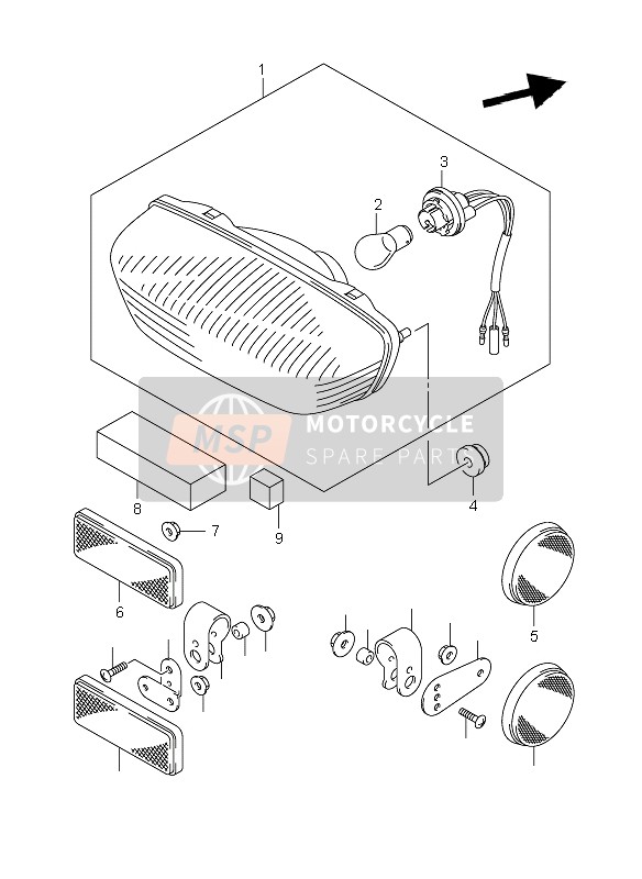 Suzuki LT-A500F VINSION 4X4 2004 Tail Lamp for a 2004 Suzuki LT-A500F VINSION 4X4