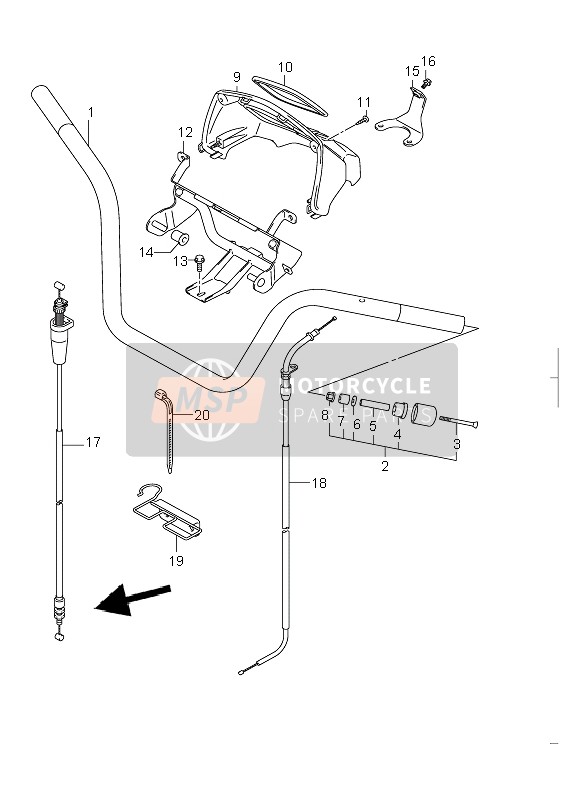 Suzuki LT-A500F VINSION 4X4 2004 Handlebar for a 2004 Suzuki LT-A500F VINSION 4X4